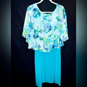 Floral Blue and Green Dress